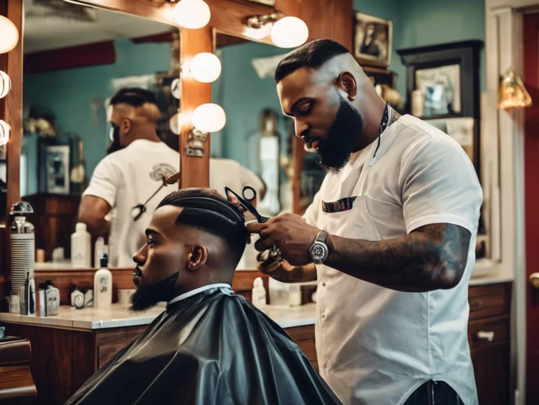 a man getting a haircut