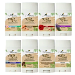 Natural Deodorant FRESH & FREE Whole Body Odor Control (8 Flavors)